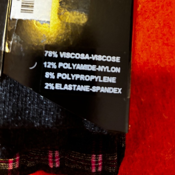 Dark gray, pink and white check tartan tights made in Italy NWT - Picture 7 of 8